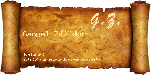 Gangel Zádor névjegykártya